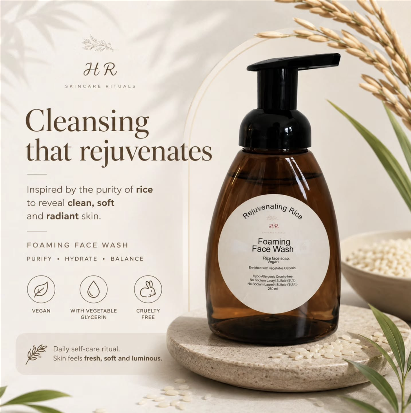 Rejuvenating Rice Foaming Face Wash